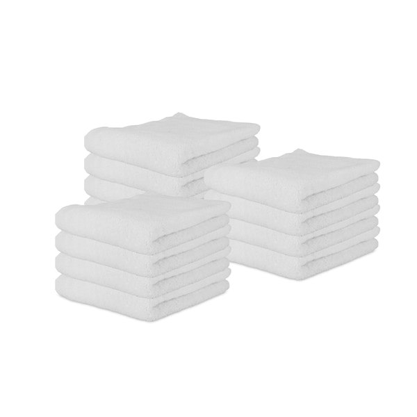 Terry Polishing Hand Towel White , 12PK